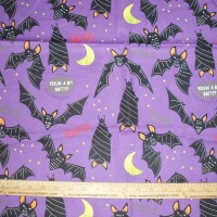 Alexander Henry Boo Bats purple 1 y 12"  OOP
