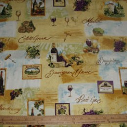Cotton Fabric Assorted Wines Vineyard SSI