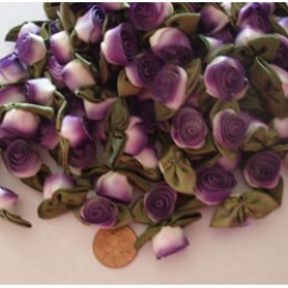 Silk Ribbon Roses variegated white to purple 100 count  #22