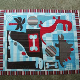 Cotton Fabric Quilt top blanket panel DINOSAURS