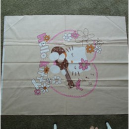 Cotton Fabric Quilt top blanket panel Hello Kitty Playing the guitar on beige